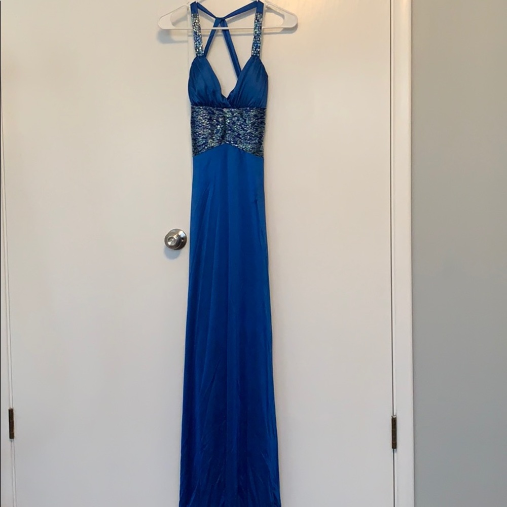 Beaded open back prom dress size 3